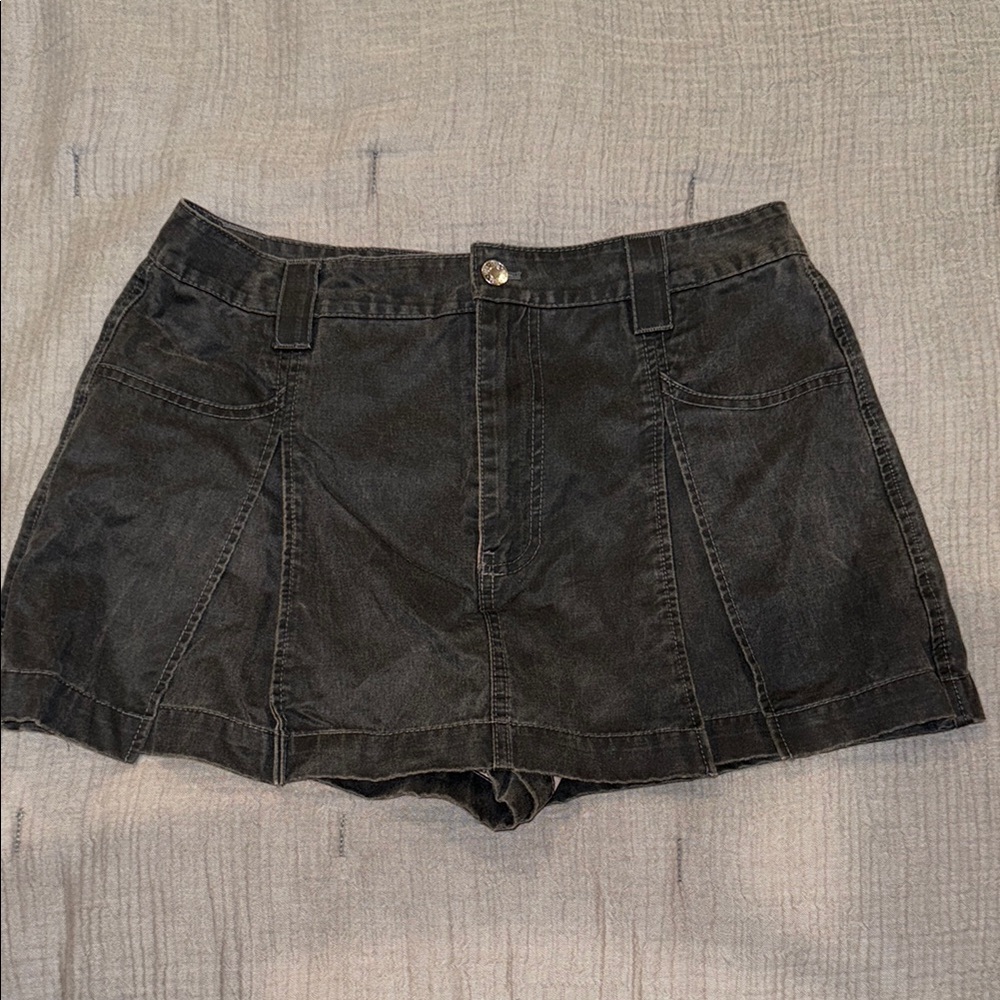 Zara Black Mini Skort with Pleated Front